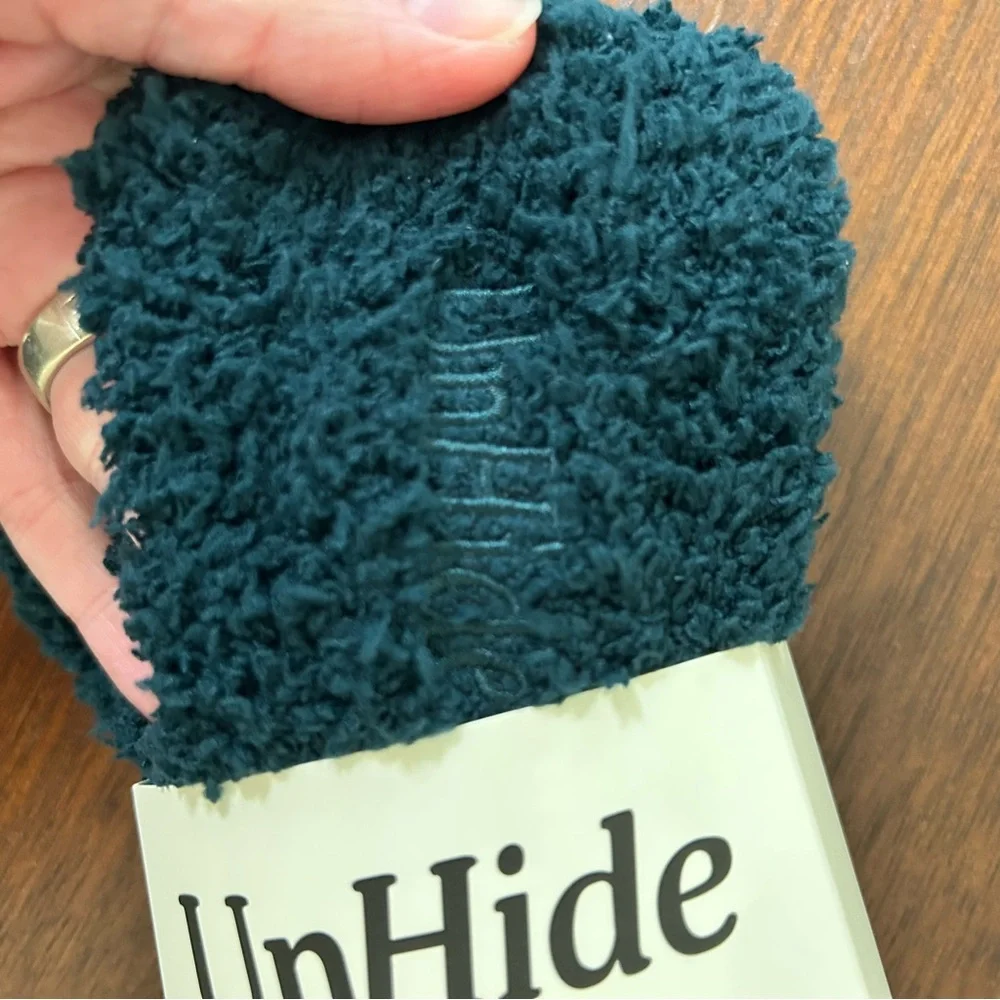 UnHide Softie Socks Dark Green Cozy Plush Lounge Socks One Size